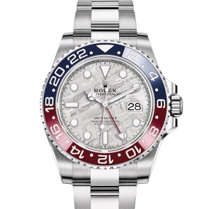 rolex gmt-master ii 40mm meteoritskive 126719blro superman