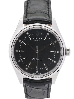 rolex cellini 39,5 mm sort skive 5310