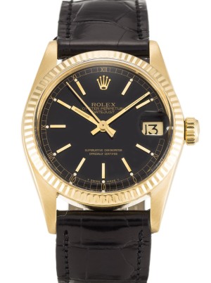 rolex datejust mid-size 31mm sort skive 6827