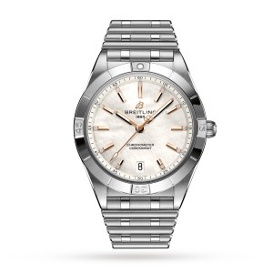 Breitling chronomat automatic 36 rustfrit stål perlemorsur A10380101A4A1