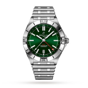 Breitling chronomat automatic gmt 40 green dial watch A32398101L1A1
