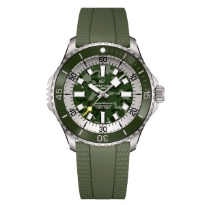 Breitling superocean automatic super diver 46mm herreur grønt gummi E10379D31L1S1