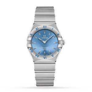 Omega constellation co-axial 28mm dameur blå O13110286003001