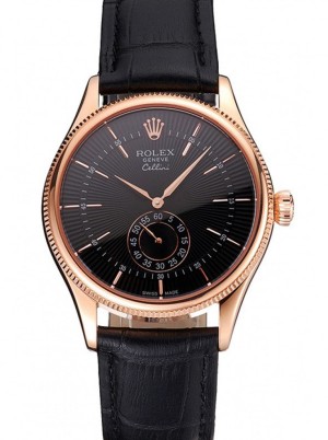 superclone rolex cellini 38mm sort skive rep016792