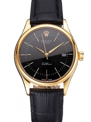 superclone rolex cellini 38mm sort urskive rep016807