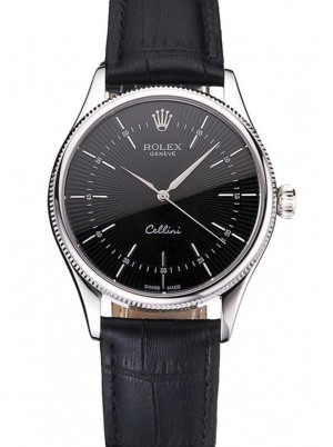 superclone rolex cellini 38mm sort skive rep016809