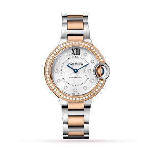 Cartier ballon bleu de cartier ur 33mm mekanisk værk med automatisk optræk stål rosaguld W3BB0023