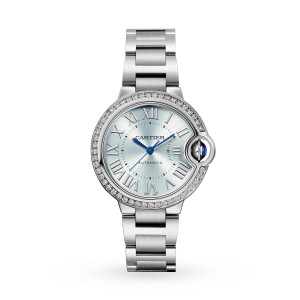 Cartier ballon bleu de cartier ur 33mm automatisk værk stål diamanter W4BB0028