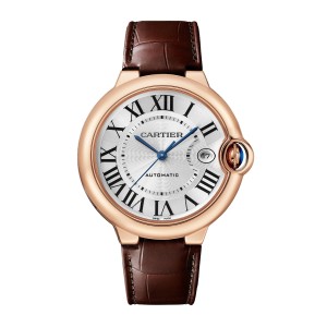 Cartier ballon bleu de cartier ur 40mm automatisk værk rosaguld læder WGBB0035