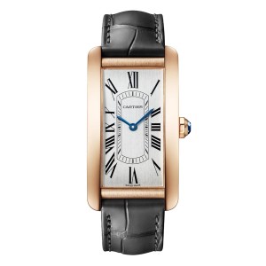 Cartier tank américaine ur stor model automatisk værk rosaguld læder WGTA0134