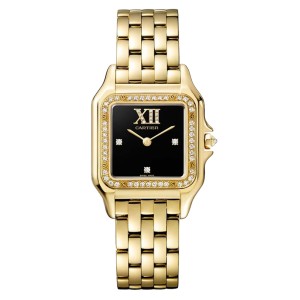 Cartier panthère de cartier ur medium model quartzværk gult guld WJPN0044